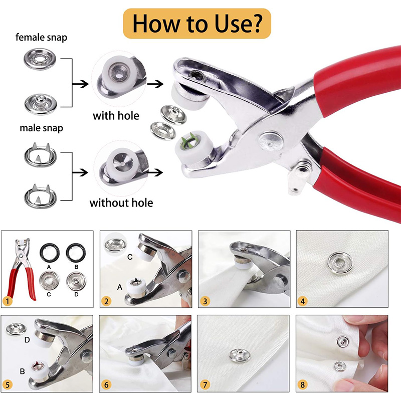 100 Sets Snap Pliers Automatic - огляд і ціна Snap Fastener Set