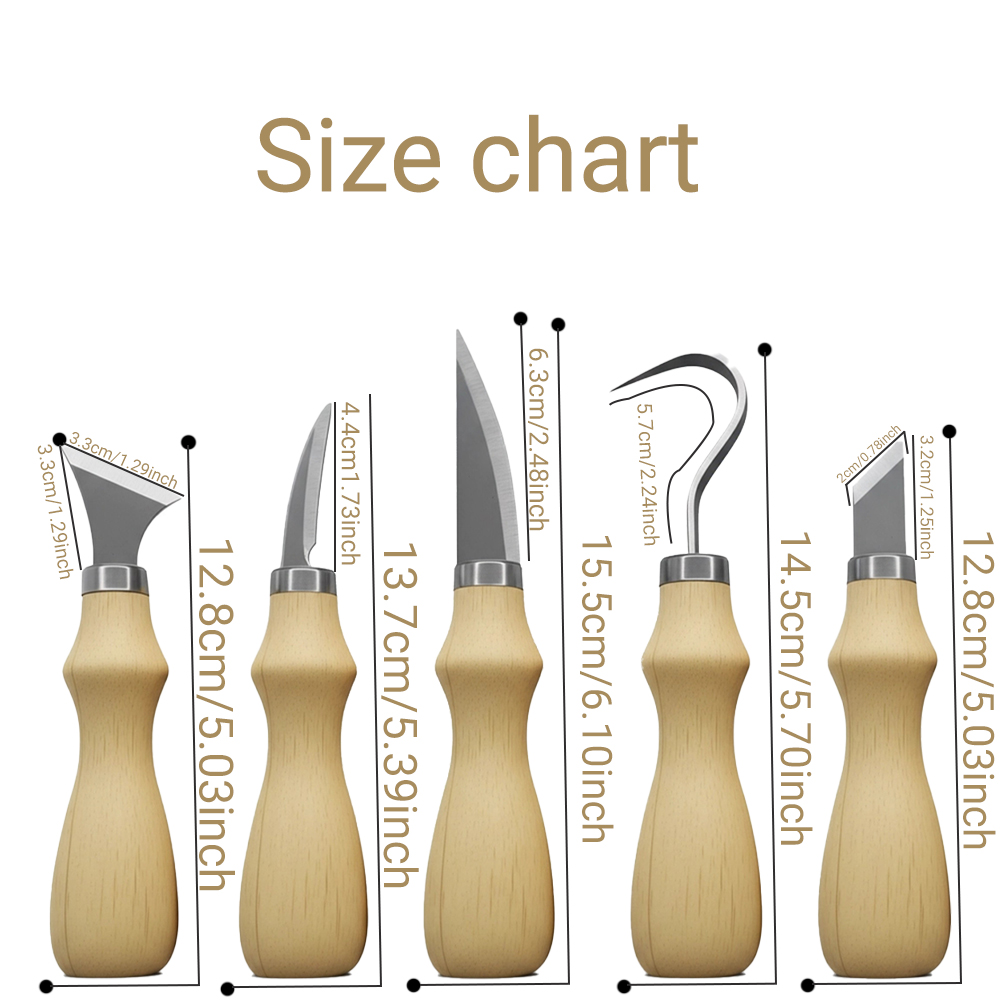 5PC Wood Carving Tools Set Nat - огляд і ціна Craft Knife Set