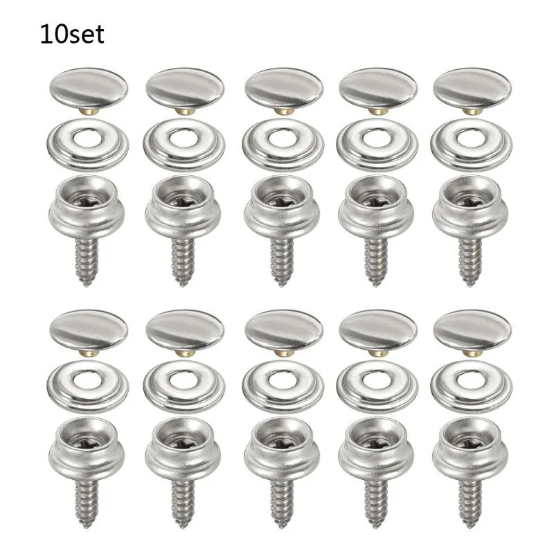 10 Sets Stainless Steel Tappin - огляд і ціна Snap Fastener Set