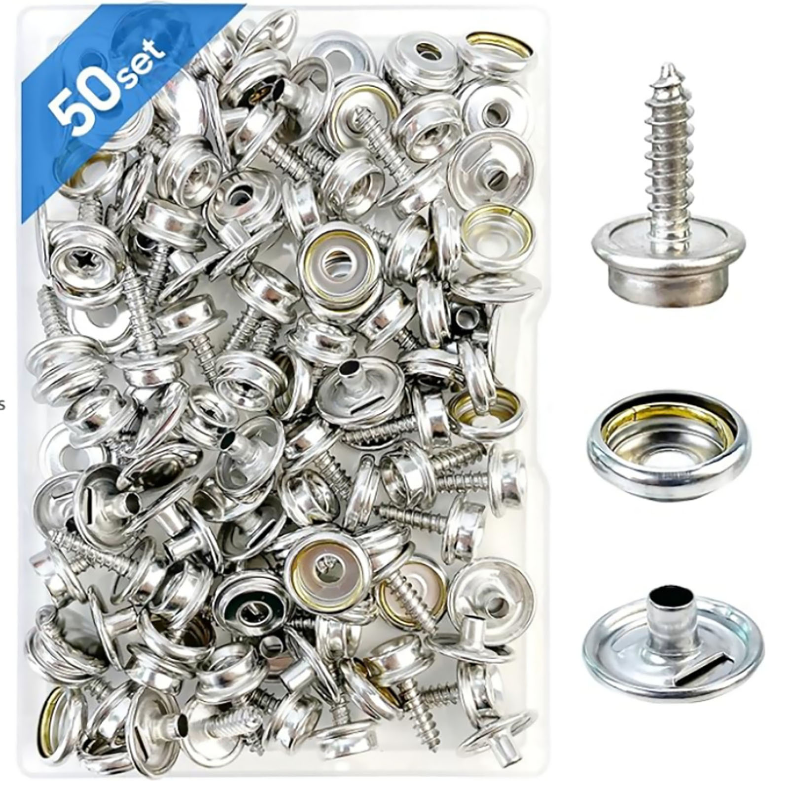 50 Set Stainless Steel Boat Ma - огляд і ціна Snap Fastener Set