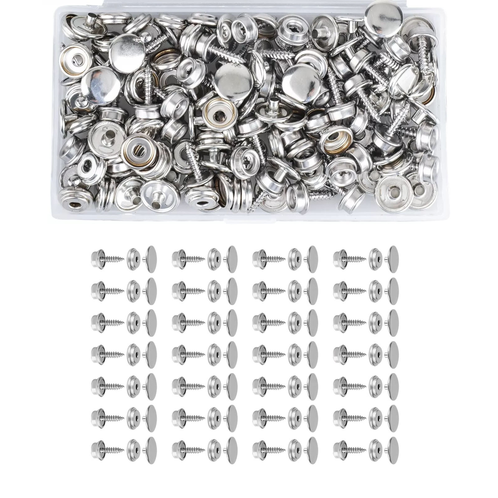 50 Set Stainless Steel Boat Ma - огляд і ціна Snap Fastener Set